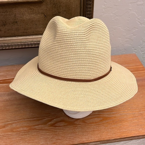Brixton Wesley Straw Packable Fedora - NWOT Medium - Picture 2 of 11